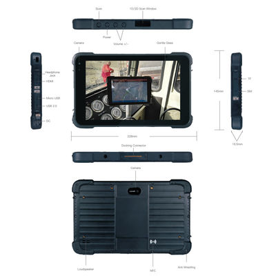 3G 8500mAh 8inch Windows Tablet , Z3735F IP67 Windows Tablet