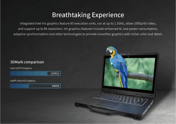 13.3 Inch Windows 10 Intel Industrial Rugged Laptop HDMI 1920x1080