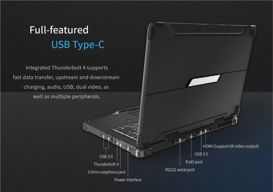 13.3 Inch Windows 10 Intel Industrial Rugged Laptop HDMI 1920x1080