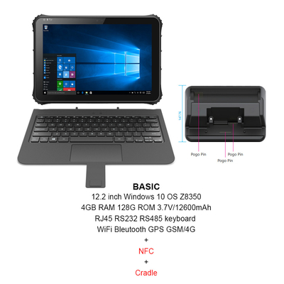 16:10 Windows Rugged Tablet CPU Z8350 With NFC Support ISO/IEC
