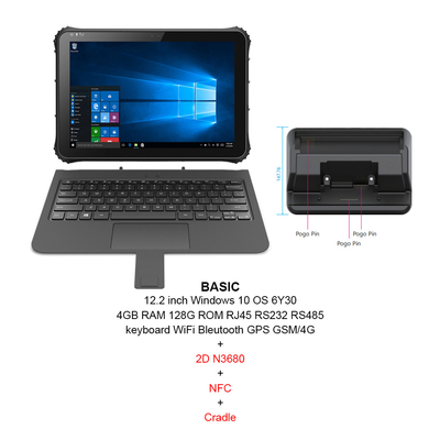 12.2 Inch 1920x1200 Windows 10 Rugged Tablet Intel CPU 6Y30