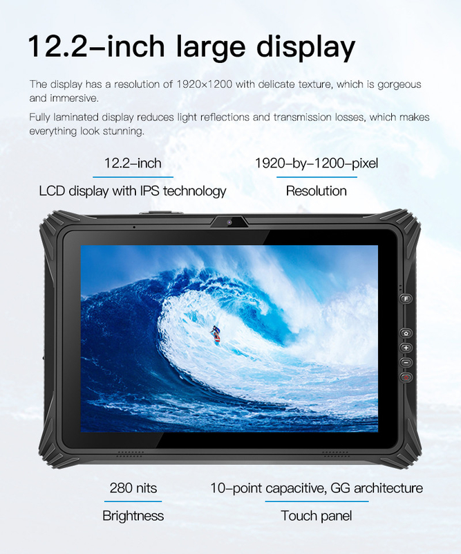 Windows 10 IPS Rugged Tablet PC With Front 2.0MP Rear 8.0MP Camera